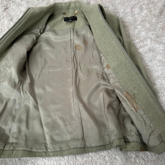 Vintage Green Wool Classiques Entier Small Collared Professional Full Zip Jacket - Picture 8 of 10